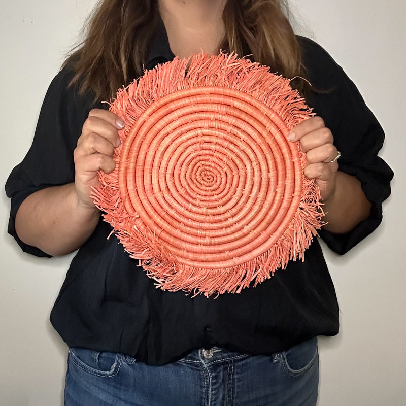 Fringe Basket Handwoven in Uganda