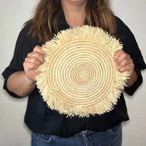 Fringe Basket Handwoven in Uganda