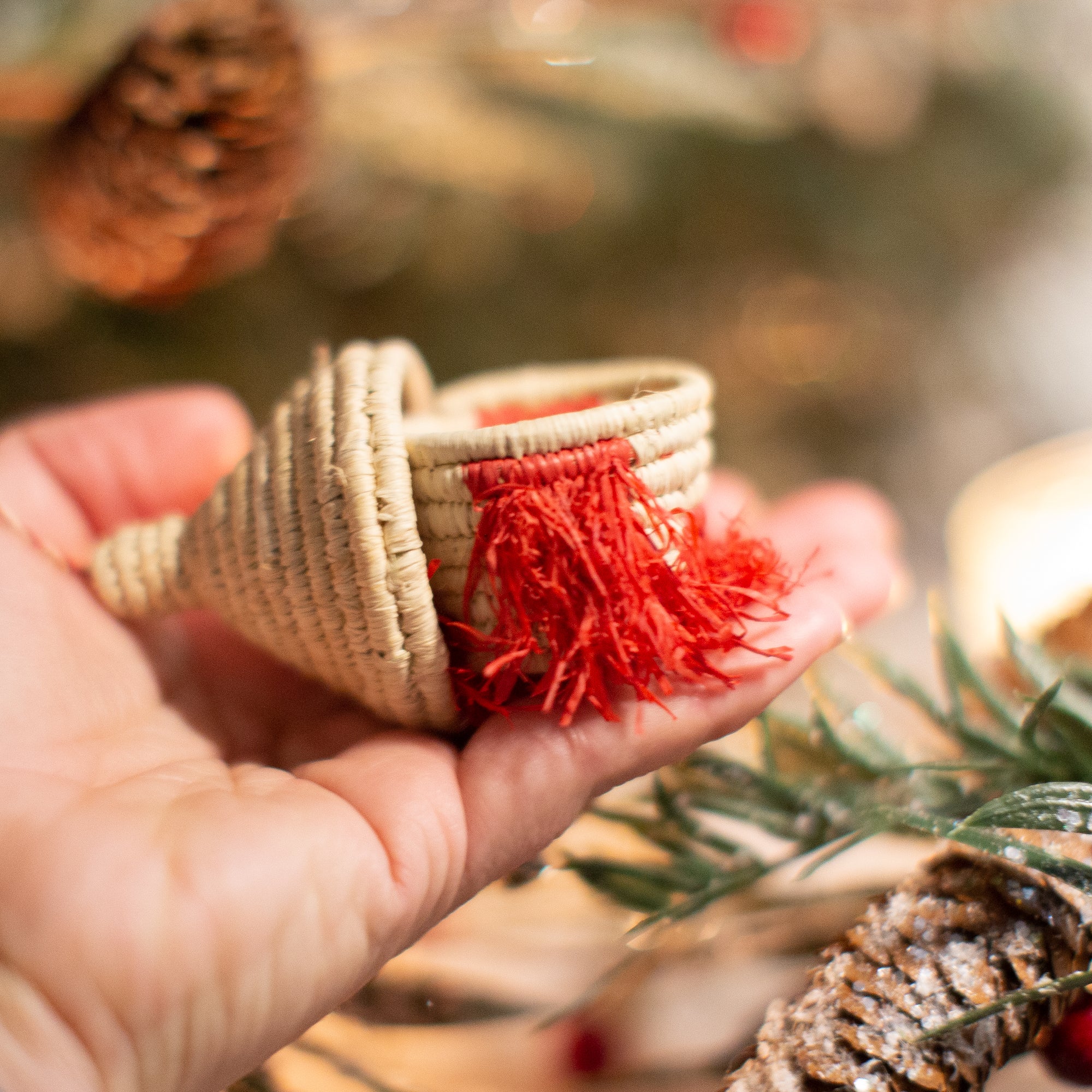 Tiny Basket Christmas Ornaments