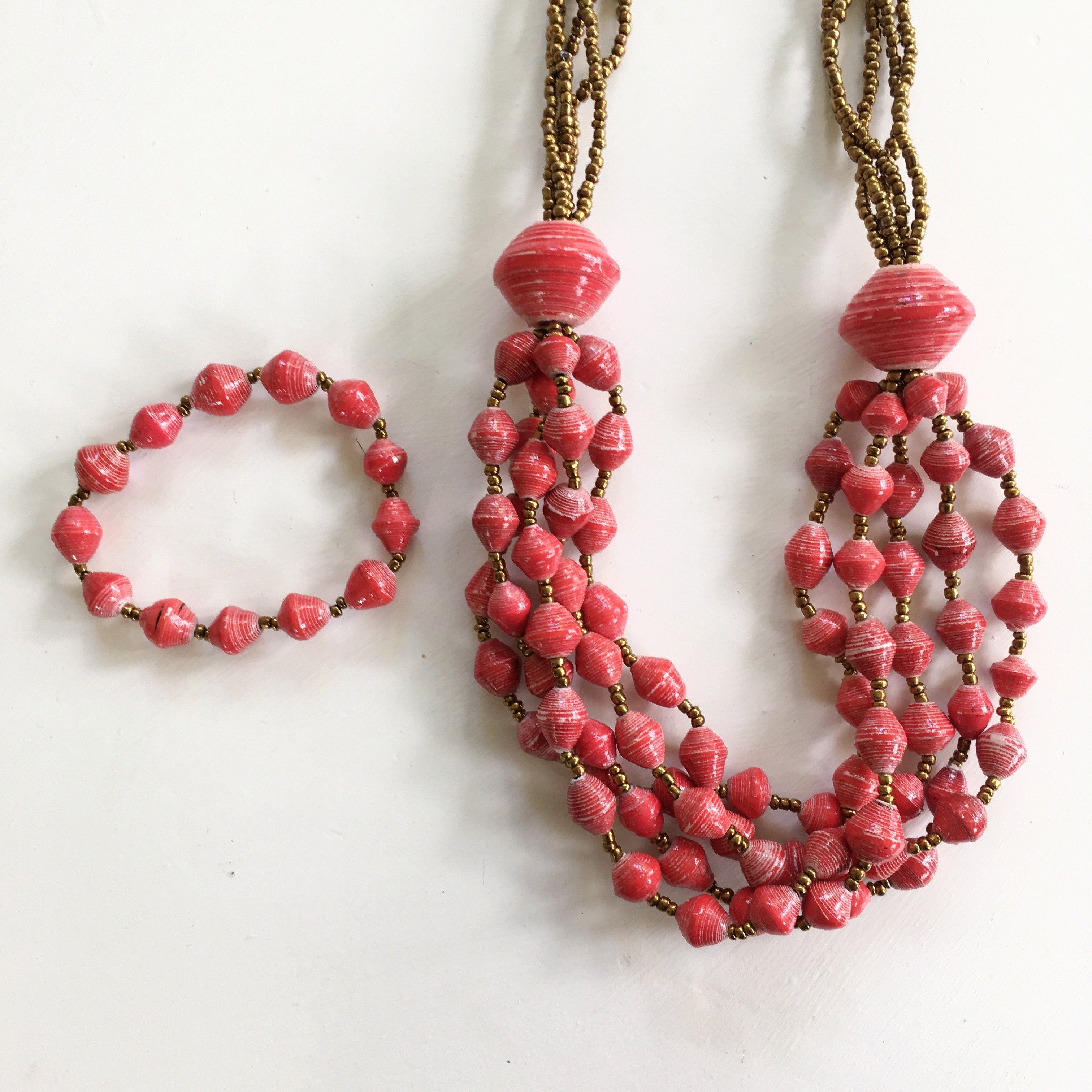 Red and Gold Necklace - JustOne
