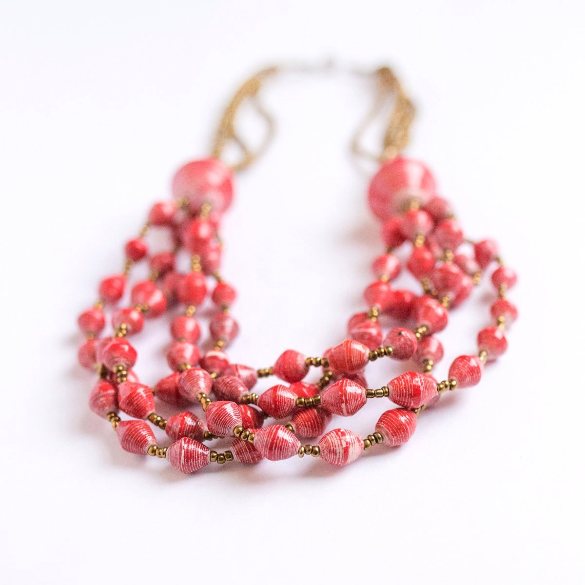 Red and Gold Necklace - JustOne