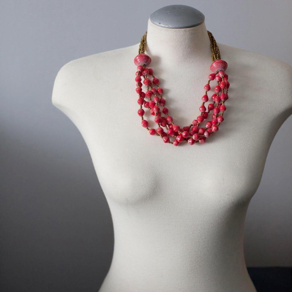 Red and Gold Necklace - JustOne