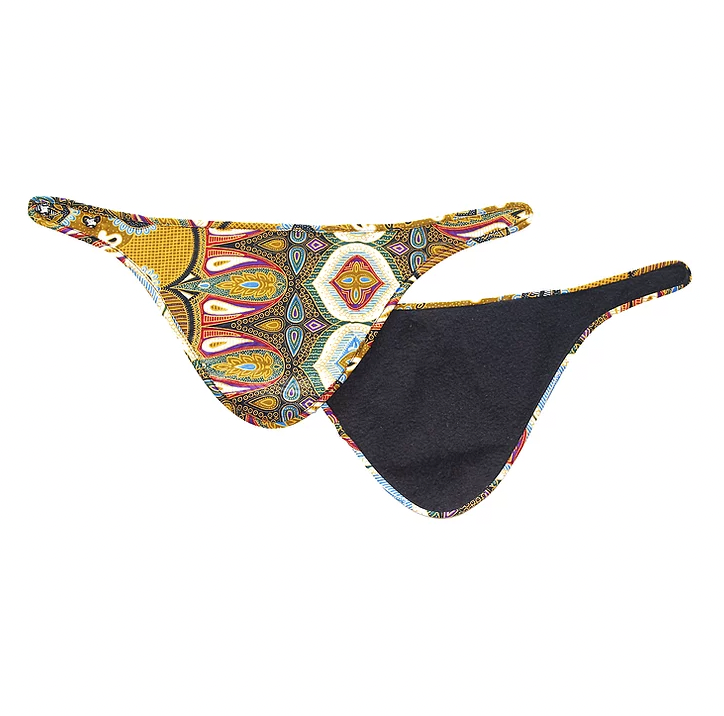 JustOne's African bandana with a handful of colours in a paisley design, handmade in Sierra Leone